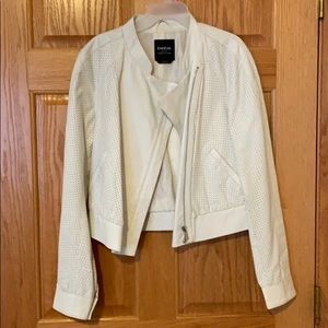 Bebe Genuine white Leather Jacket in size M
